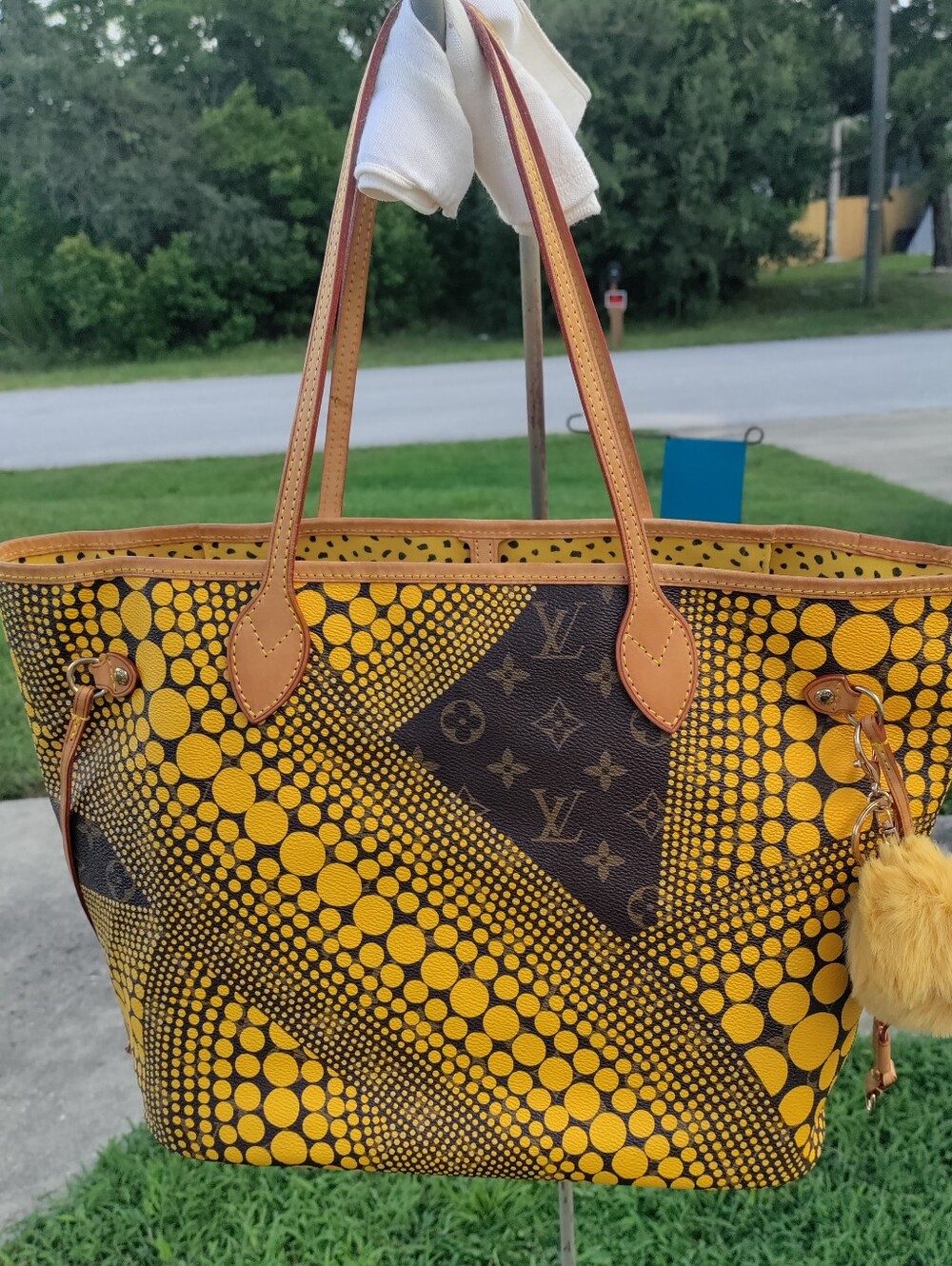 Neverfull Style Tote Inspired Yellow And Brown Dots